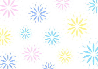 背景　花火　白背景