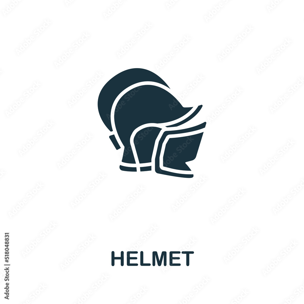 Poster helmet icon. monochrome simple line game element icon for templates, web design and infographics