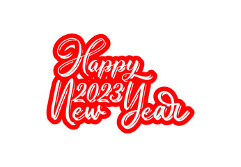 Happy new year 2023 logo, banner, t shirt design template