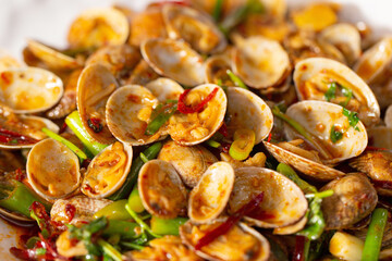 Stir-fried Seafood and clam Vegetables