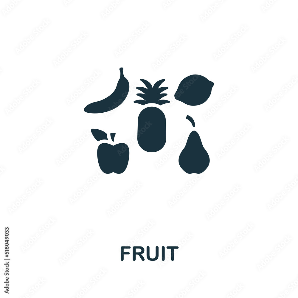 Poster fruit icon. monochrome simple line game element icon for templates, web design and infographics