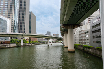 Office buildings around Nakanoshima area in Osaka, Japan