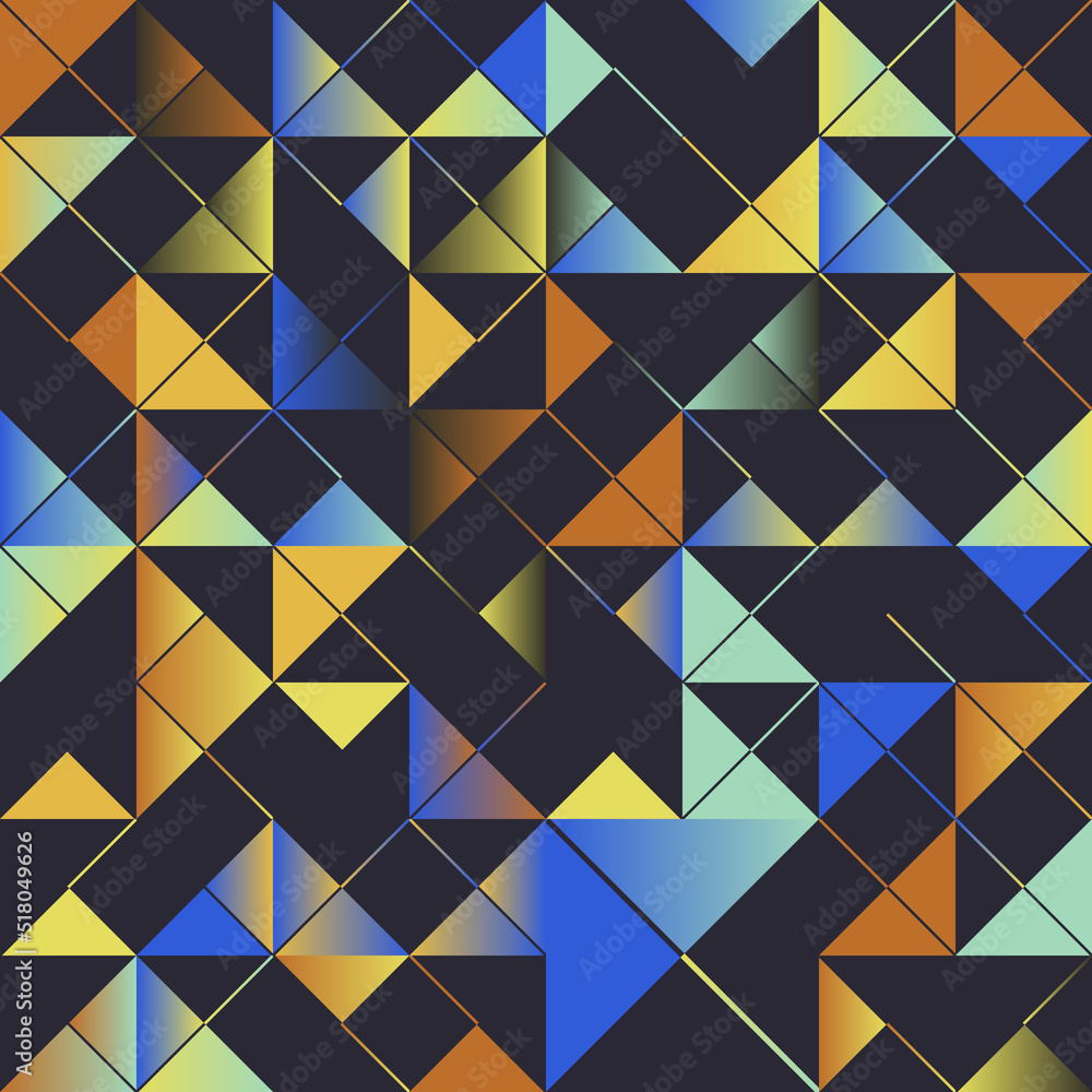 Poster modern geometric art of mosaic pattern made with vector abstract shapes and elements