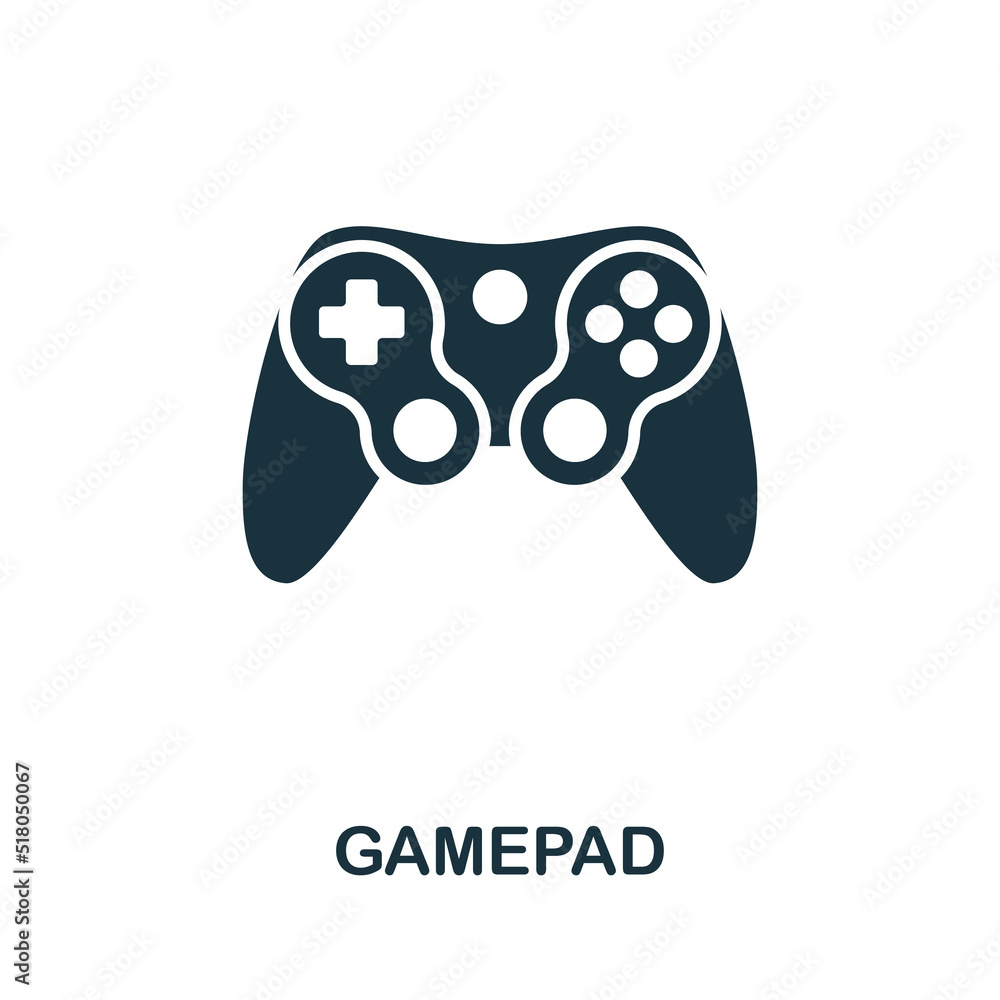Aufkleber gamepad icon. monochrome simple line game element icon for templates, web design and infographics