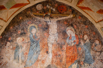 calvario gótico, Iglesia de Nuestra Señora del Rivero, Siglo XII, San Esteban de Gormaz, Soria,...