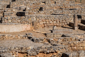 casa de los Plintos, Uxama, Alto del Castro, Villa de origen celtíbero que data de hace más de 2.000 años,  Soria, Comunidad Autónoma de Castilla, Spain, Europe