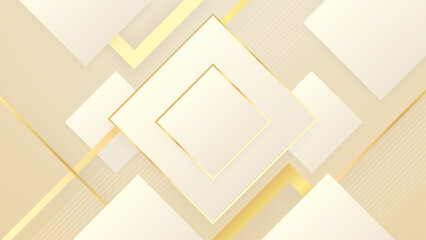 Fototapeta premium Luxury soft beige gold abstract background. Vector illustration for presentation design. Can be used for business, corporate, institution, party, seminar, flyer, texture, wallpaper, and pattern.
