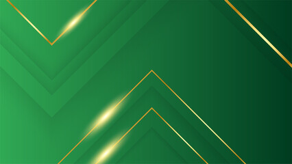 Luxury green gold abstract background. Vector illustration for presentation design. Can be used for business, corporate, institution, party, festive, seminar, flyer, texture, wallpaper, and pattern.