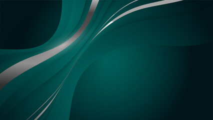 Luxury dark green silver abstract background. Vector illustration for presentation design. Can be used for business, corporate, party, festive, seminar, flyer, texture, wallpaper, and pattern.