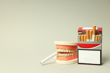 Concept of harm of smoking for teeth