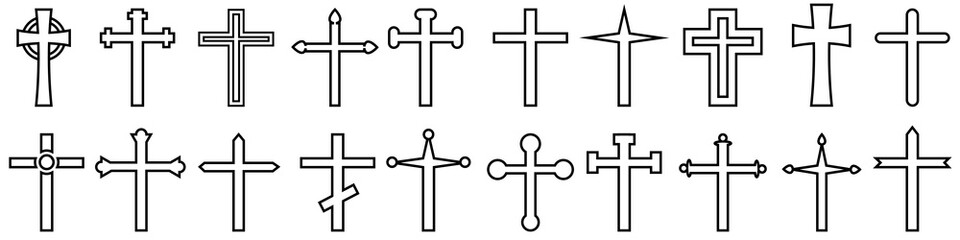 Christian cross vector icon cet. Religion illustration sign collection. Cross symbol or logo.