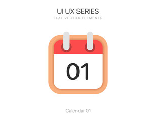 Minimal calendar symbol with day 1. Planning calendar icon for UI, mobile app, business, website.