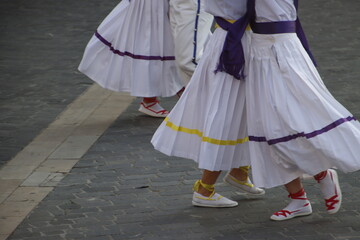Naklejka premium Basque folk street dance festival