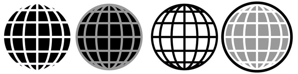 Globe icon vector set. earth illustration sign collection. planet symbol or logo.