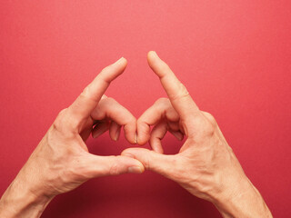 Hand position for mudra no. 8 in Jin Shin Jyutsu, alternative healing method or self-help concept