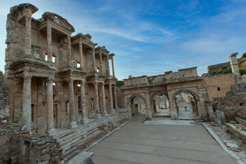 Fototapeta na wymiar Celsus Library in Ephesus - Izmir, Turkey