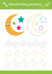 Trace the shapes educational worksheet for kids. 