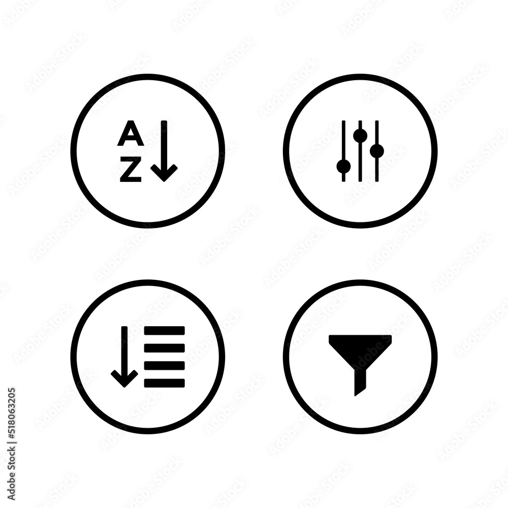 Poster filter button icon vector in various styles