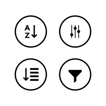 Filter button icon vector in various styles