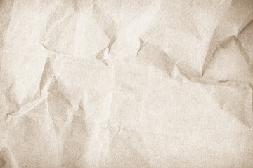 Naklejka premium Brown recycled kraft paper crumpled vintage texture background for letter. Abstract parchment old retro page grunge blank.