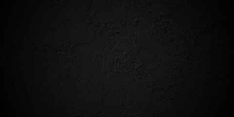 Dark black grunge textured concrete background. Panorama dark grey black slate background or texture. Vector black concrete texture. Stone wall background.	
