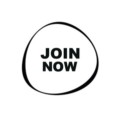 join now sign on white background	