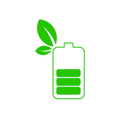 green energy icon on white background