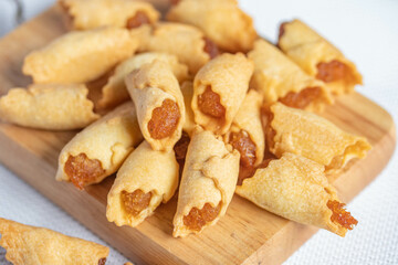 Pineapple pie Taiwanese dessert. Eat for breakfast summer fruits concept, healthy vitamins. organic.