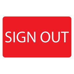 Red sign out button flat icon