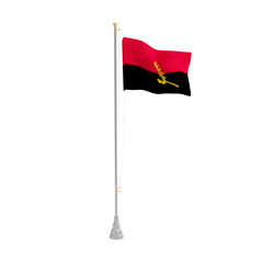 3d illustration flag of Angola