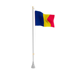 3d illustration flag of Chad
