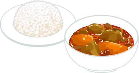 マッサマンカレーのイラスト