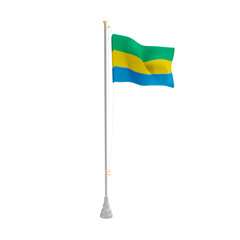3d illustration flag of Gabon