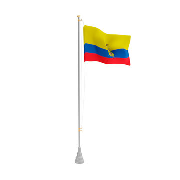 3d illustration flag of Ecuador
