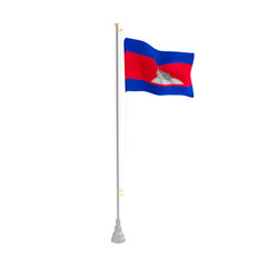 3d illustration flag of Cambodia