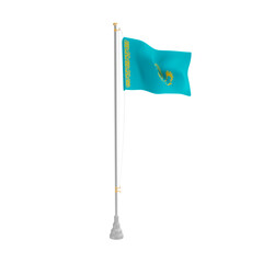 3d illustration flag of Kazakhstan