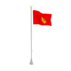 3d illustration flag of Kyrgyzstan