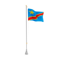 3d Illustration flag of Congo Republic Democratic