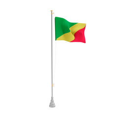 3d illustration flag of Congo Republic