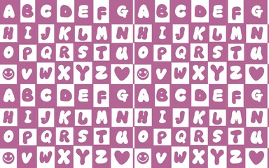 School English alphabet pattern for kids and fabrics and wrapping paper and notebooks and packaging and hobbies