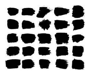 Extensive collection of hand-drawn brush strokes set. Creative Black and white brush stroke