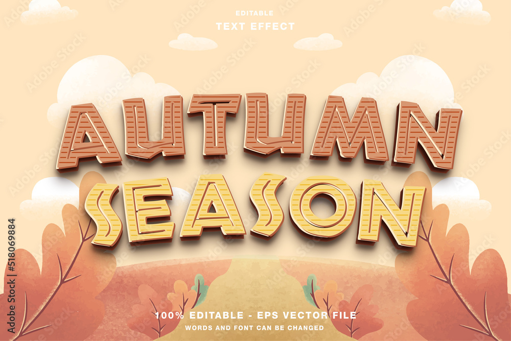 Wall mural autumn season text effect