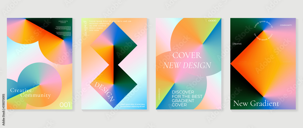 Canvas Prints abstract fluid gradient background vector. futuristic style cover template with geometric shapes, co