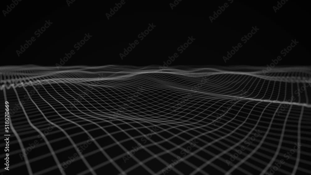 Poster abstract network mesh waving fx background loop/ 4k animation of an abstract background with digital