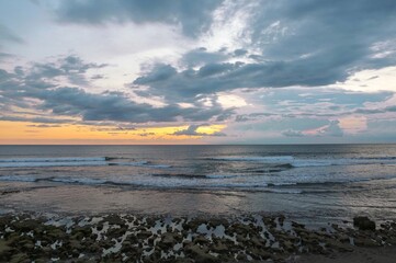 sunset on the ocean beach