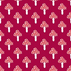 Autumn forest seamless cartoon mushrooms pattern for fabrics and kids and wrapping paper and linens and hobbies