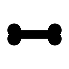 Silhouette Bone dog on white background. Vector illustration