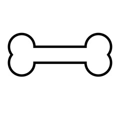 Bone dog on white background in line style. Vector illustration