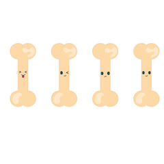 Kawaii dog bone. Vector illustration