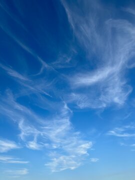 Blue sky with some white clouds, blue sky background, heaven